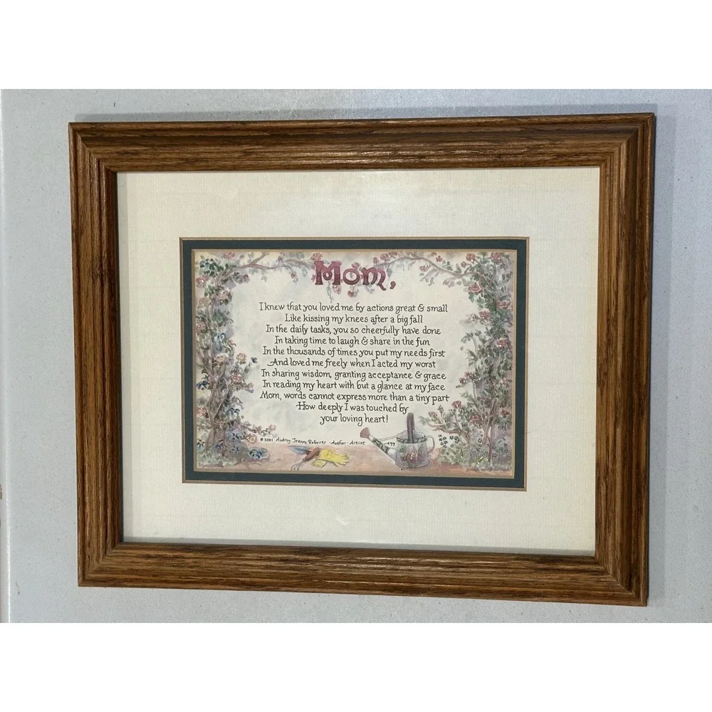 Audrey Jeanne's Expressions Framed Mom Gratitude Encourage Letter Card 2001